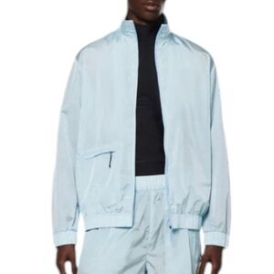 RAINS Track Jacket Mens M Blue Lightweight Sky 18900 Interior Pockets‎ Nylon Zip